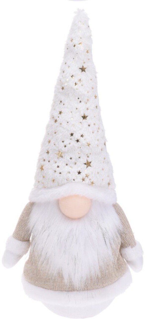 Decoratiune luminoasa Gnome w hat w stars, 17x13x43 cm, poliester, roz - imagine 3